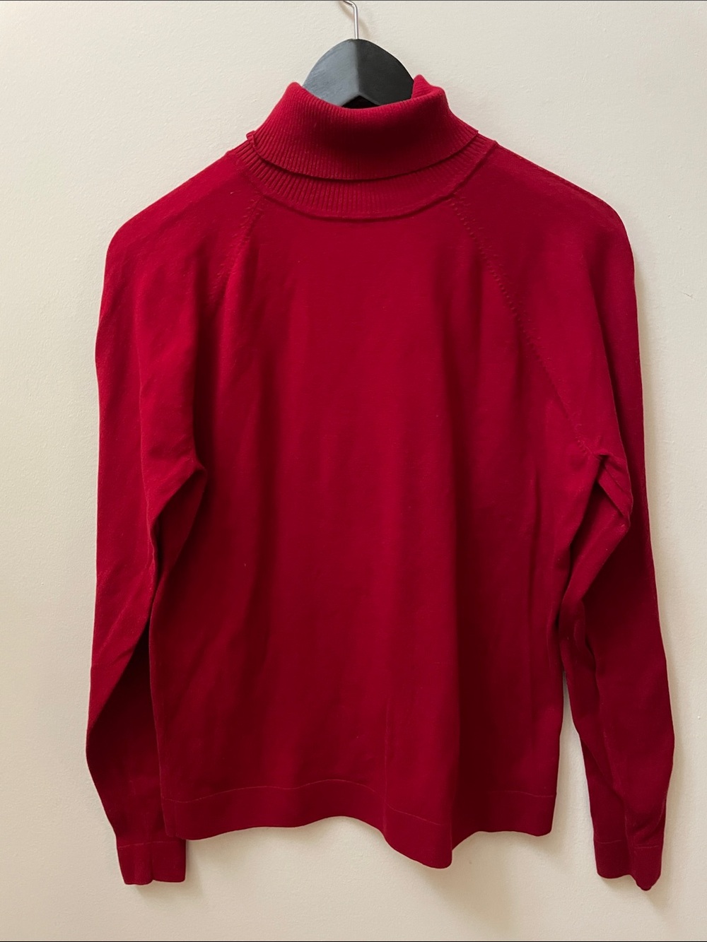 Vintage Talbots Mercerized Cotton Blend Red Turtleneck Sweater